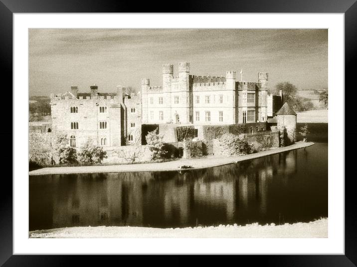 Leeds Castle in infra-red Framed Mounted Print by Robert MacDowall