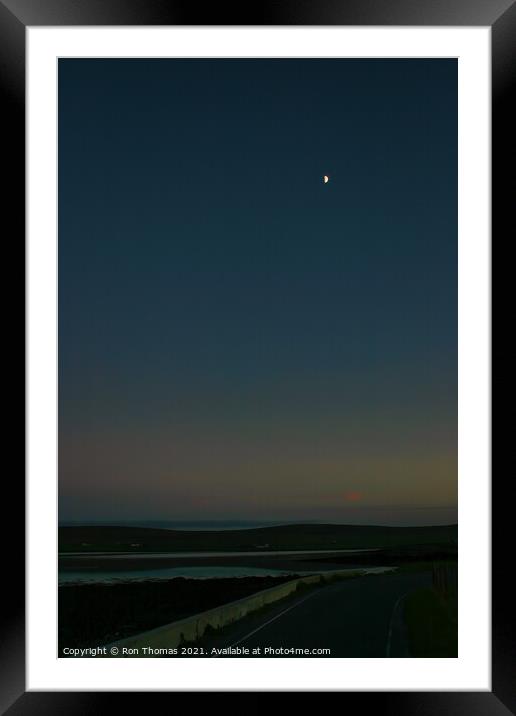 Moon Over Baltasound Framed Mounted Print by Ron Thomas