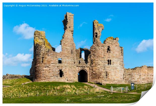Gatehouse at Dunstanburgh Castle Northumberland Print by Angus McComiskey