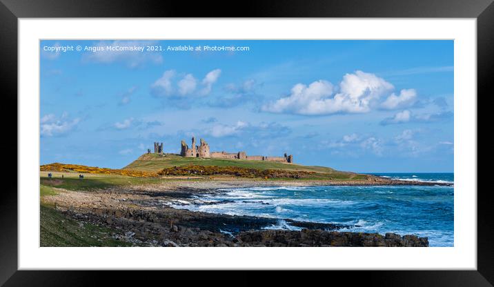 Dunstanburgh Castle Northumberland Framed Mounted Print by Angus McComiskey