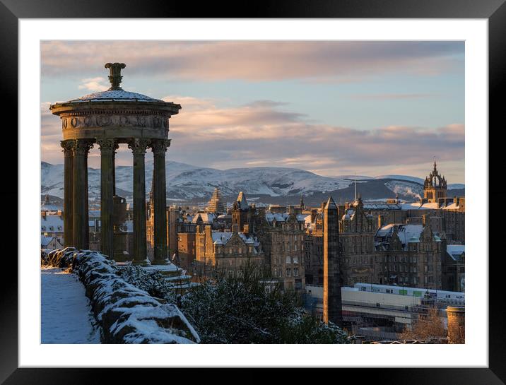 The City of Edinburgh from Calton Hill Framed Mounted Print by Miles Gray