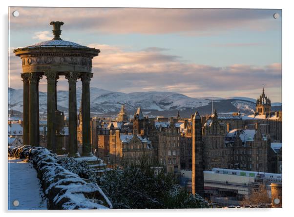 The City of Edinburgh from Calton Hill Acrylic by Miles Gray