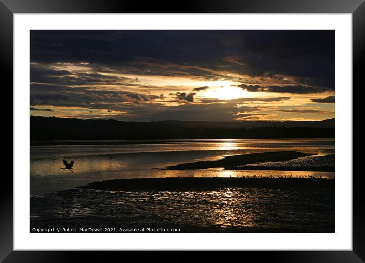 Sunset over the Kaimais from Matua Bay Framed Mounted Print by Robert MacDowall