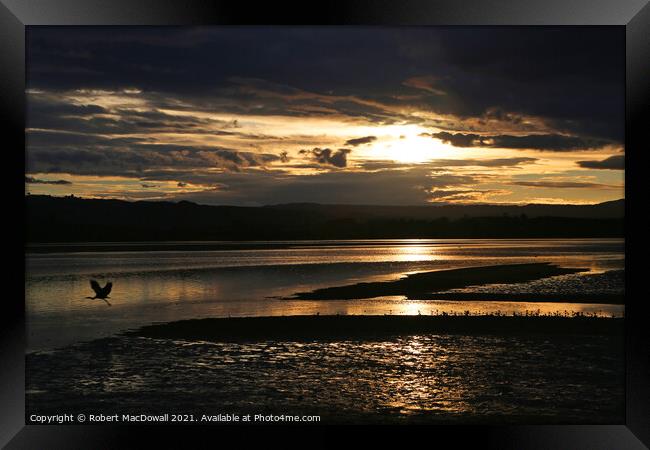 Sunset over the Kaimais from Matua Bay Framed Print by Robert MacDowall