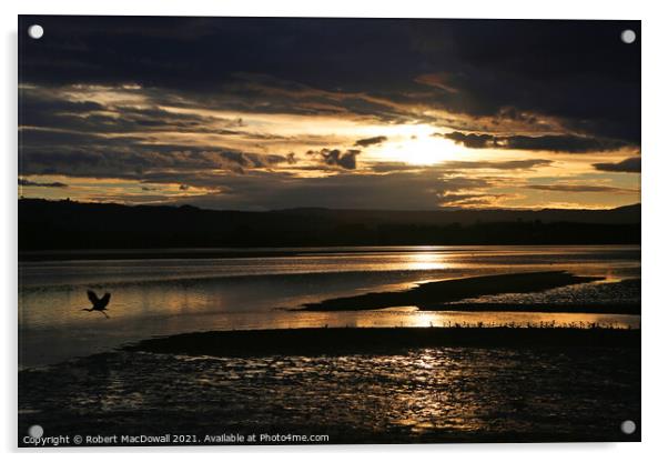 Sunset over the Kaimais from Matua Bay Acrylic by Robert MacDowall