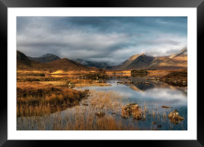 Rannoch Moor and the The Black Mount at Sunrise Framed Mounted Print by Miles Gray