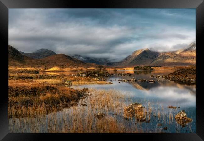 Rannoch Moor and the The Black Mount at Sunrise Framed Print by Miles Gray