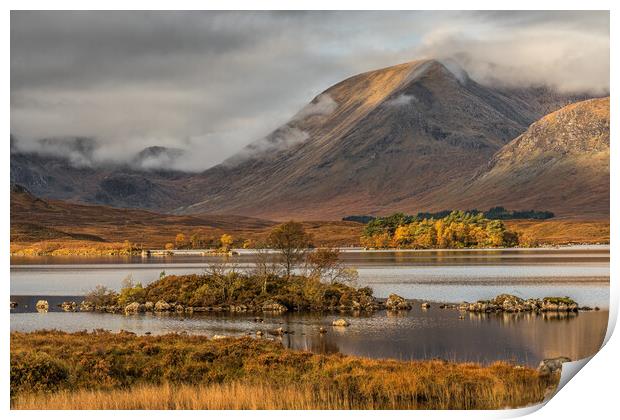 Rannoch Moor and the The Black Mount at Sunrise Print by Miles Gray