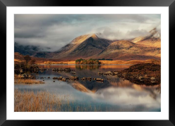 Rannoch Moor and the The Black Mount at Sunrise Framed Mounted Print by Miles Gray