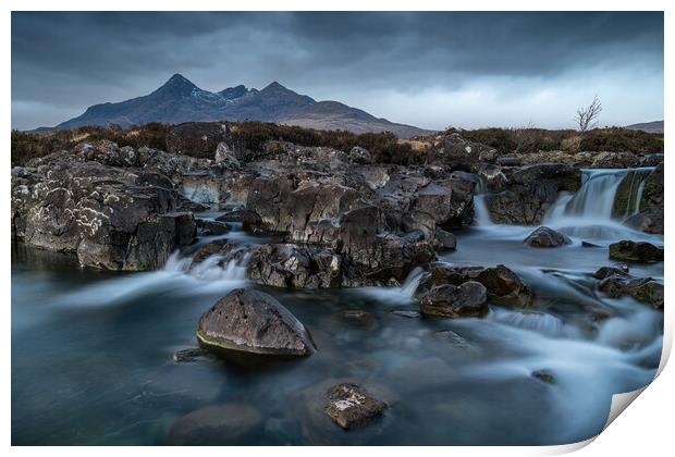 The Cuillin at Sunrise taken from the River Sligachan Print by Miles Gray