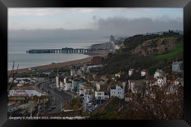 Hastings from the East Hill Framed Print by Mark Ward