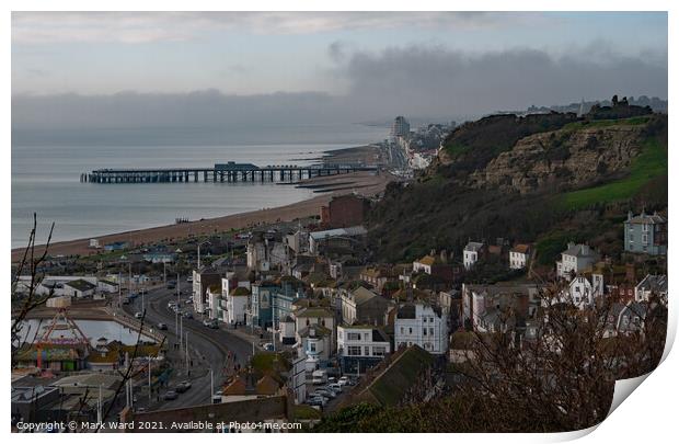 Hastings from the East Hill Print by Mark Ward