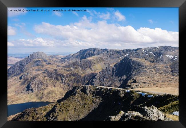 Glyderau from Y Garn Snowdonia Framed Print by Pearl Bucknall