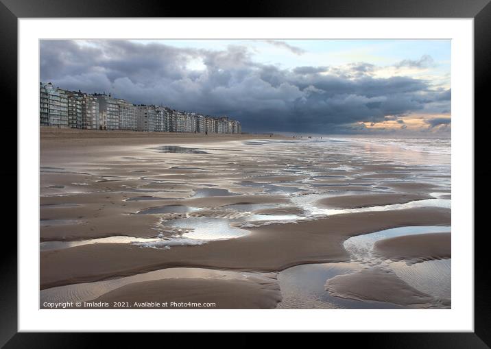 Surreal Winters Beach View, Belgian Coast Framed Mounted Print by Imladris 