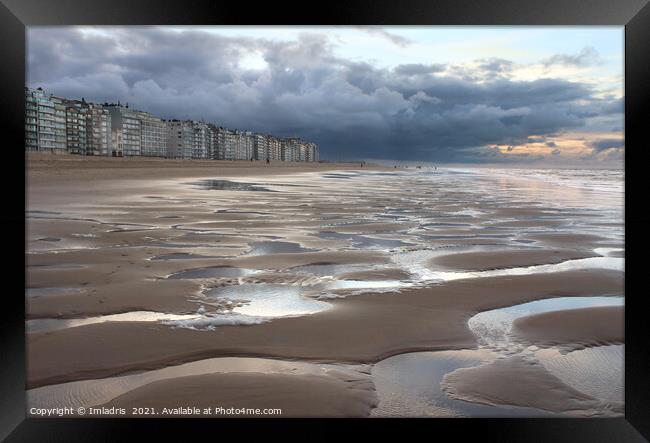Surreal Winters Beach View, Belgian Coast Framed Print by Imladris 