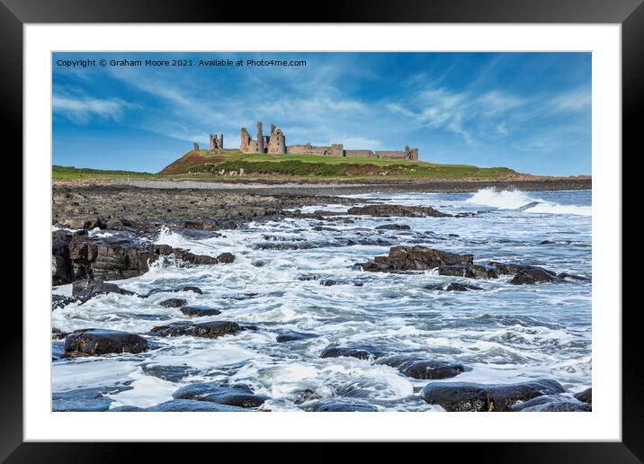 Dunstanburgh Castle from the south Framed Mounted Print by Graham Moore