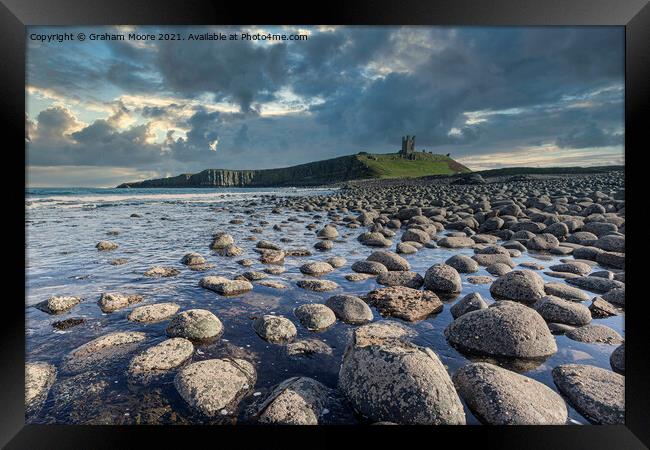 Dunstanburgh Castle from the north Framed Print by Graham Moore