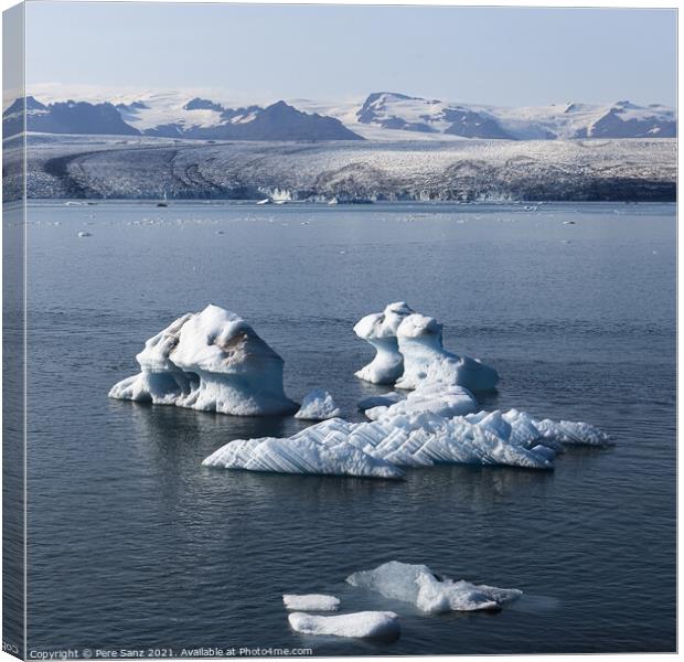 Icebergs at Jokursarlon Glacier Lagoon in Iceland Canvas Print by Pere Sanz