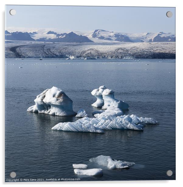 Icebergs at Jokursarlon Glacier Lagoon in Iceland Acrylic by Pere Sanz
