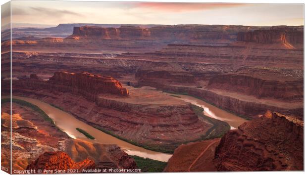 Dead Horse Point at sunset, Utah Canvas Print by Pere Sanz