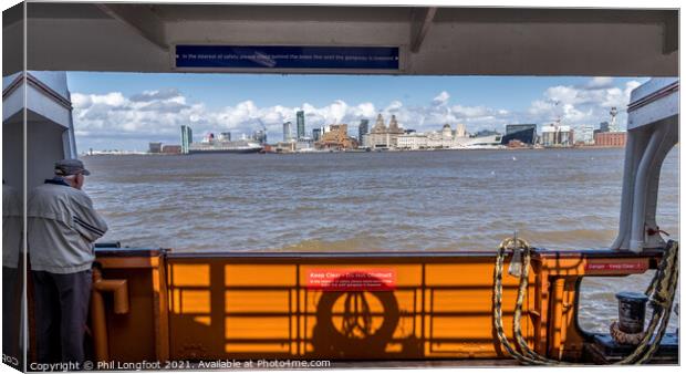 Man travels on Ferry and remembers his youth Canvas Print by Phil Longfoot
