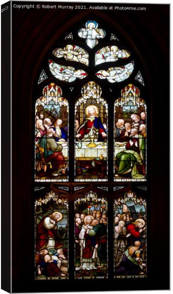 The Last Supper Stained Glass Window Canvas Print by Robert Murray