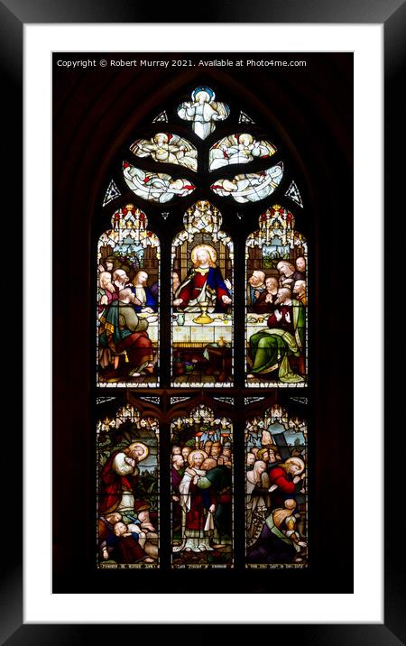 The Last Supper Stained Glass Window Framed Mounted Print by Robert Murray