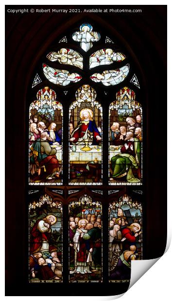 The Last Supper Stained Glass Window Print by Robert Murray