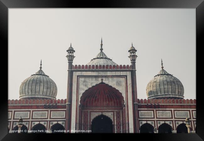 Jama Masjid in Delhi Framed Print by Sanga Park