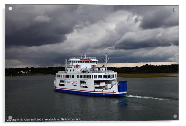 Wight Sun Ferry Under Stormy Skies Acrylic by Allan Bell