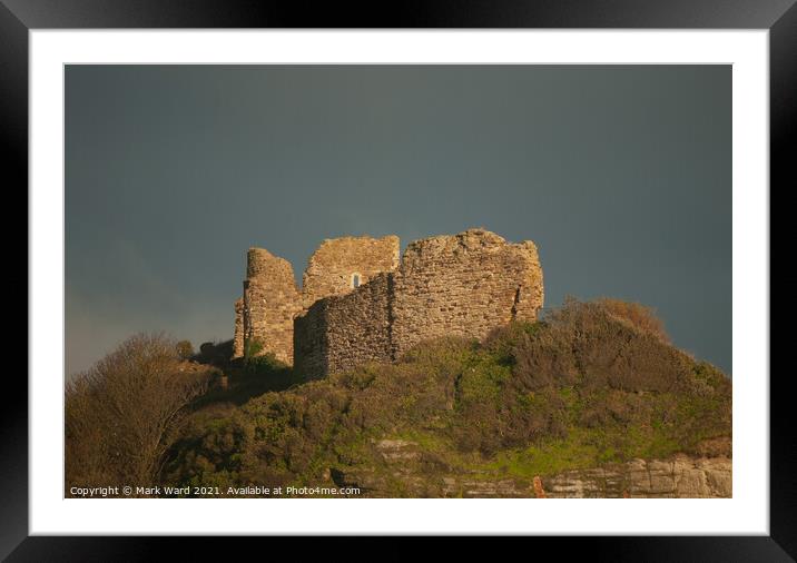 Hastings Castle in East Sussex Framed Mounted Print by Mark Ward