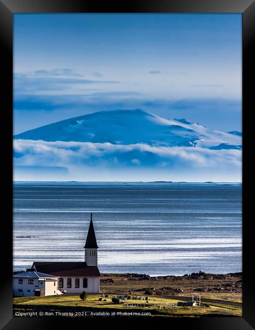 Icelandic Church. Framed Print by Ron Thomas