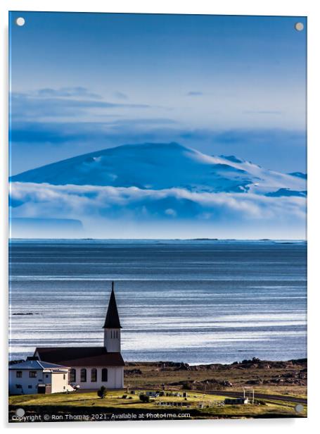 Icelandic Church. Acrylic by Ron Thomas