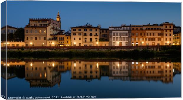 Florence, river Arno Canvas Print by Ranko Dokmanovic