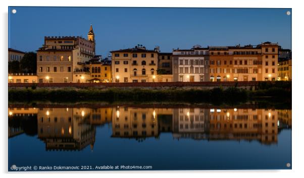 Florence, river Arno Acrylic by Ranko Dokmanovic