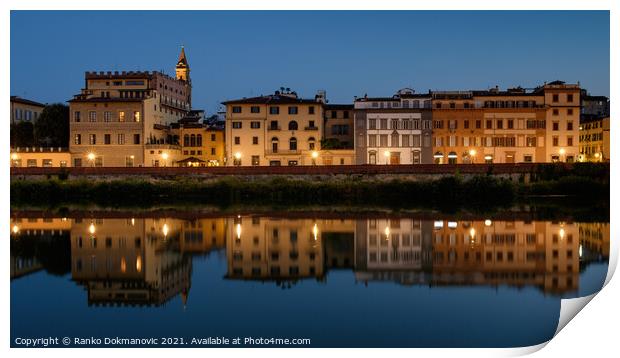 Florence, river Arno Print by Ranko Dokmanovic