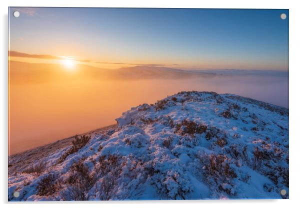 Lantern Pike Winter Sunrise Acrylic by John Finney