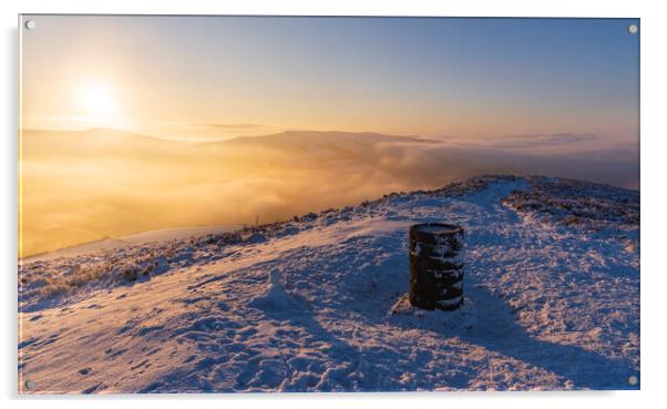 Lantern Pike Winter Sunrise Acrylic by John Finney