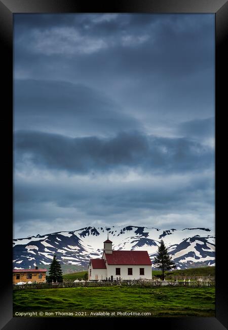 Small Icelandic Church Framed Print by Ron Thomas