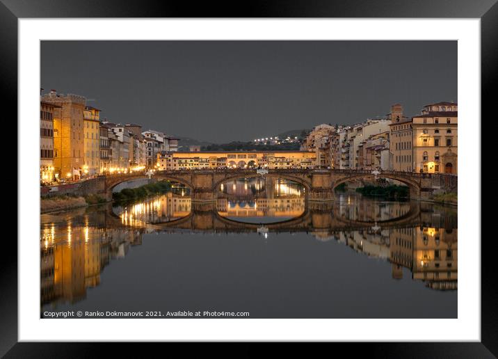 Ponte Vecchio Framed Mounted Print by Ranko Dokmanovic