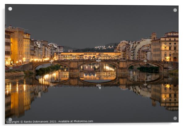 Ponte Vecchio Acrylic by Ranko Dokmanovic