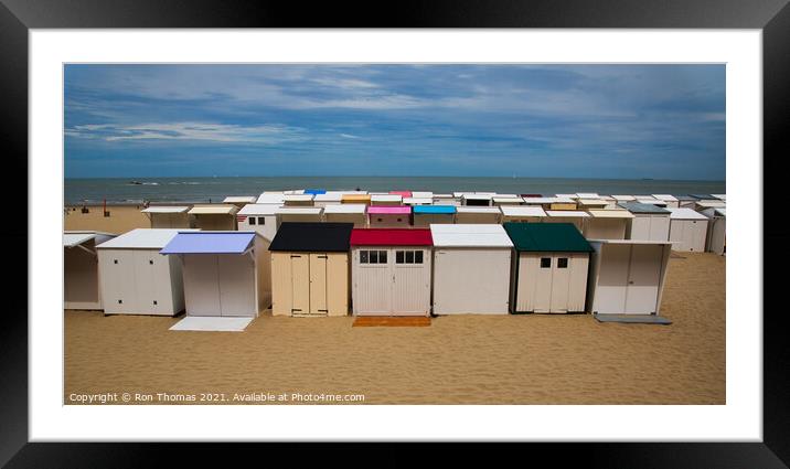 Blankenberge Beach Chalets Framed Mounted Print by Ron Thomas