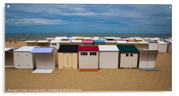 Blankenberge Beach Chalets Acrylic by Ron Thomas