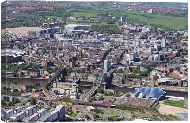 Newcastle and Gateshead from above Canvas Print by mick vardy