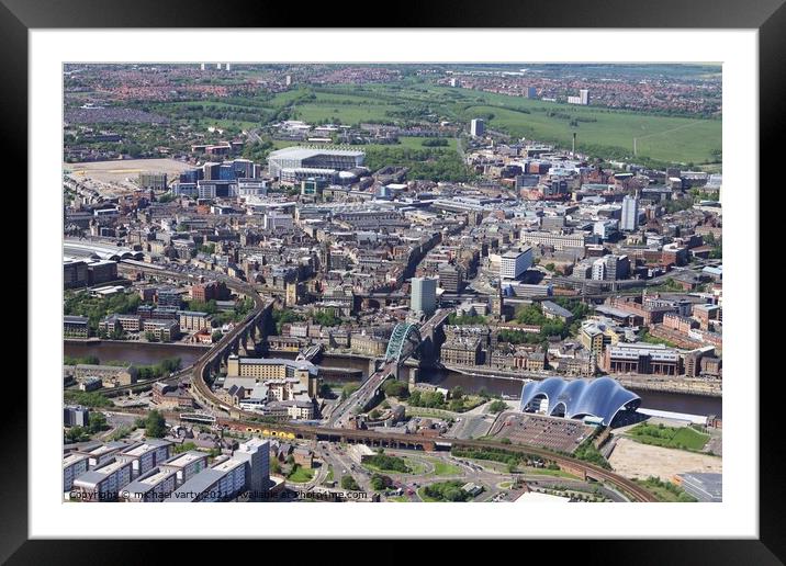 Newcastle and Gateshead from above Framed Mounted Print by mick vardy