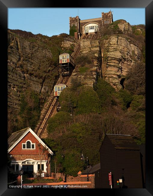 Hastings East Hill Lift Framed Print by Mark Ward