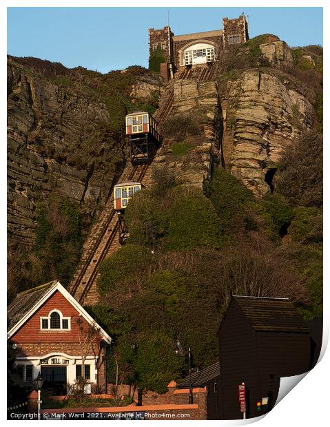 Hastings East Hill Lift Print by Mark Ward