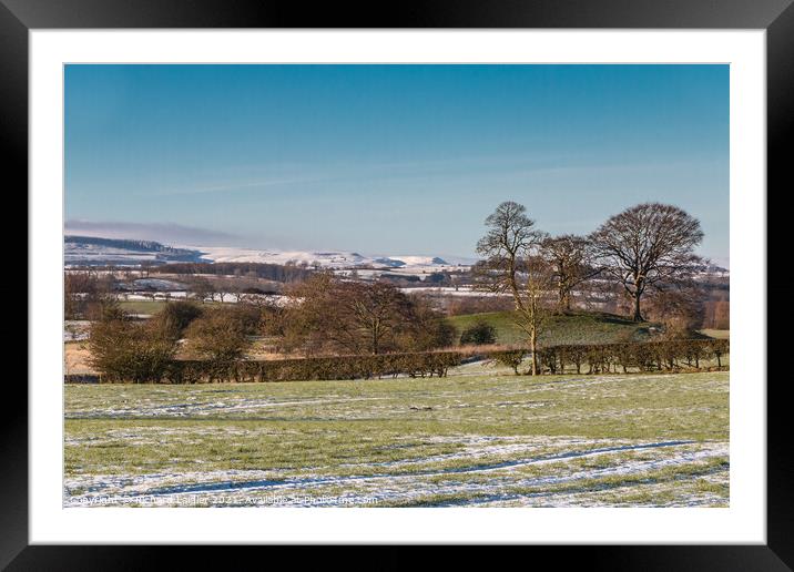 Hutton Hall to The Stang in Winter Framed Mounted Print by Richard Laidler