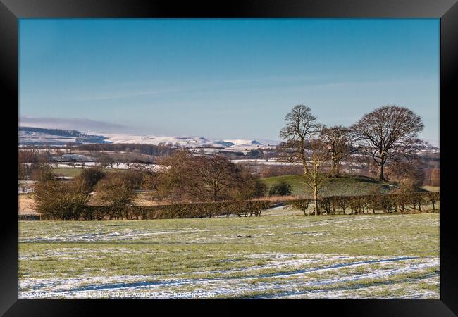 Hutton Hall to The Stang in Winter Framed Print by Richard Laidler