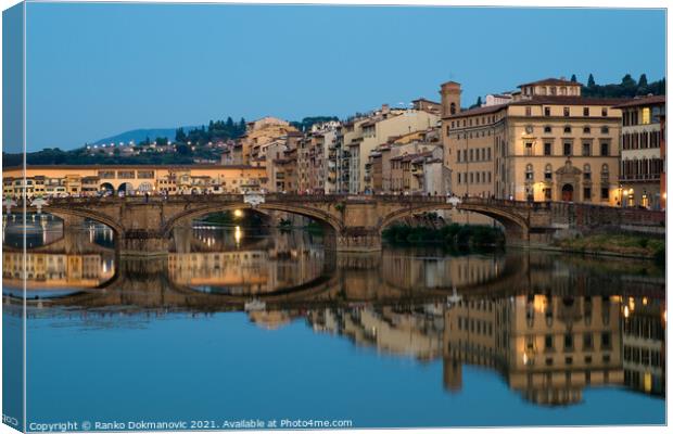 Bridges in Florence Canvas Print by Ranko Dokmanovic